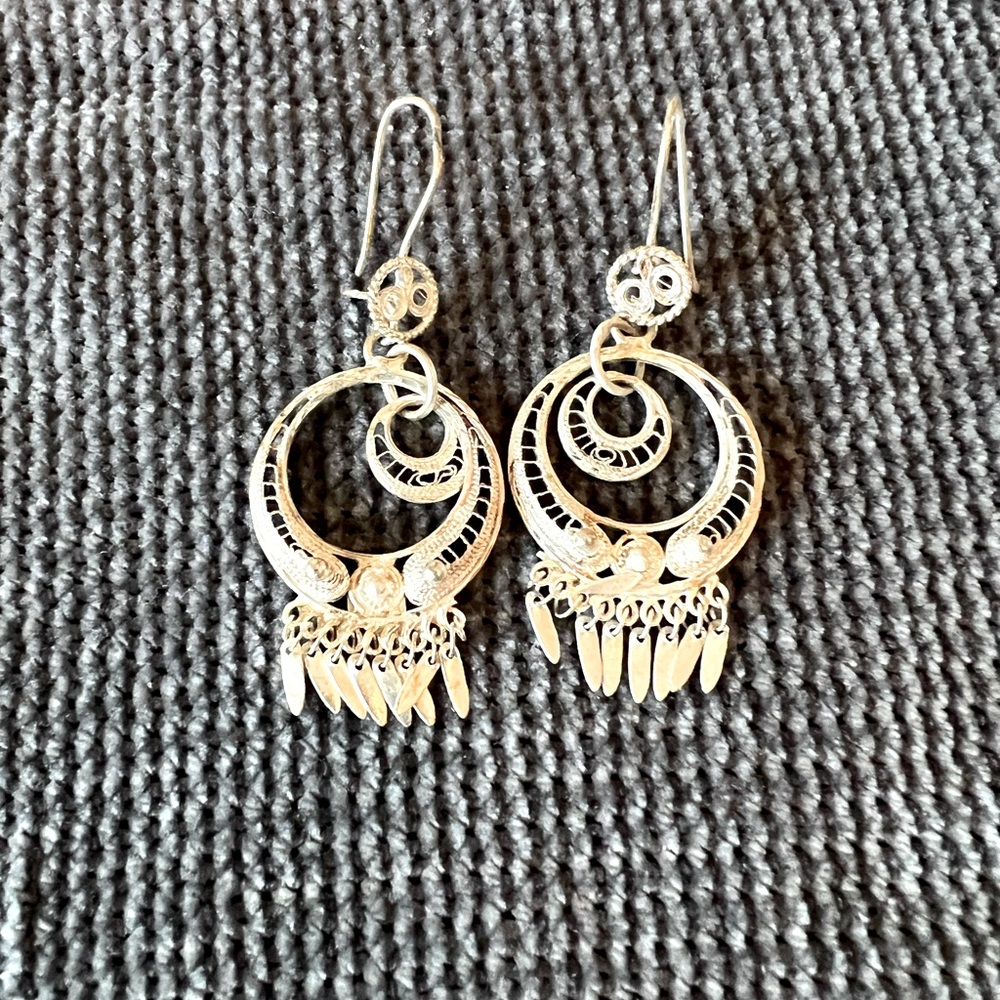 Sterling silver earrings from Mexico City.